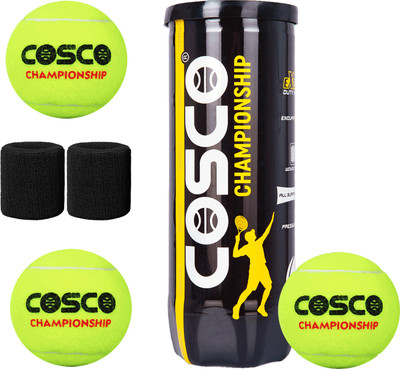 COSCO Championship Tennis Ball (Pack of 3 Balls) Wrist Band Tennis Ball(Standard, Pack of 1, Yellow)