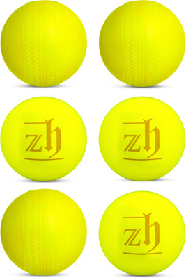 ZH Green Plastic Ball White Non Toxic Pack of 6 (50 Gm Per Ball) Cricket Training Ball(Standard, Pack of 12, Green)