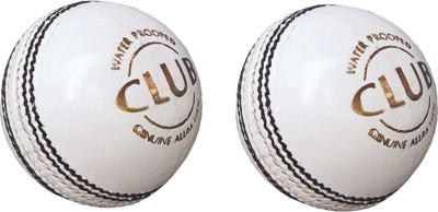 DIABLO Premium Sports Leather Club Cricket Ball White Pack of 2 (2Part) Cricket Leather Ball(Pack of 2, White)