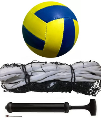 clark classic yellow blue volleyball with net and air pump mr7 Volleyball - Size: 4(Standard, Pack of 1)