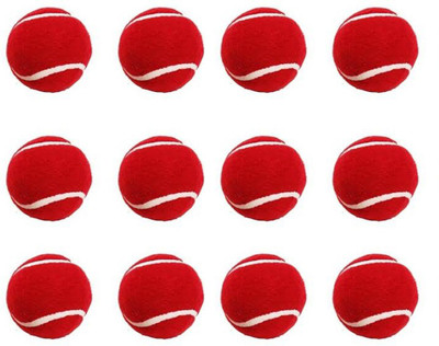 Maleno Sports Cricket Tennis Ball(Standard, Pack of 9, Red)