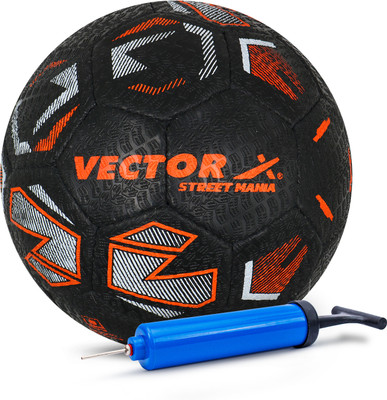 VECTOR X Street Mania Hand Stitched ball + Pump Football - Size: 5(Standard, Pack of 1)