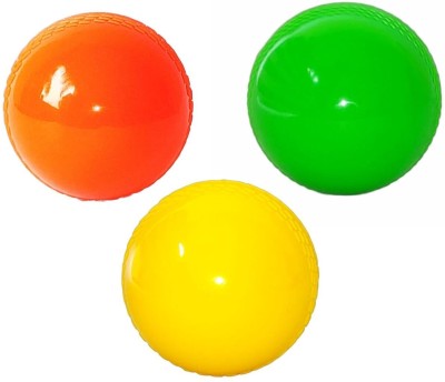 SPOKID Synthetic Wind Ball for Cricket Multicolour Standard Size (Pack of 3) Cricket Rubber Ball(Pack of 3, Multicolor)