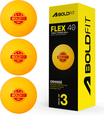 BOLDFIT Table Tennis Balls 3 Star 40+ Combo Abs Tt Balls Ping Pong Ball For Kids & Adult Table Tennis Ball(Standard, Pack of 3, Orange)