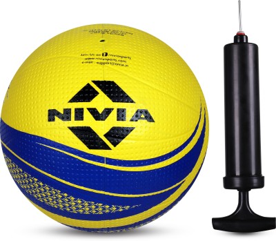 NIVIA Crater with Pump Volleyball - Size: 4(Pack of 1, Yellow, Black)