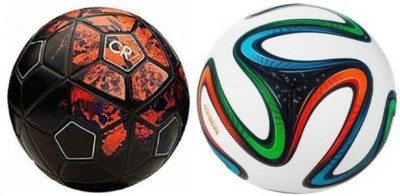 Fitdex NEW combo of CR7 & Brazuca Football, Football - Size: 5(Pack of 2, Multicolor)