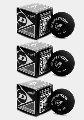 DUNLOP D1SB700112 Squash Ball(Standard, Pack of 3, Black)