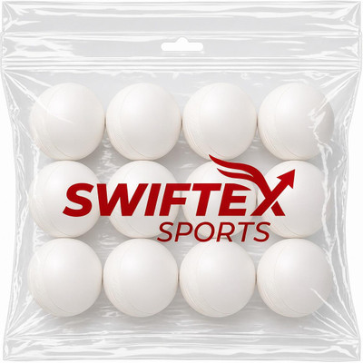 Swiftex sports 80 Gm White Ball Cricket Training Ball(Standard, Pack of 12, White)
