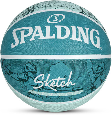 SPALDING Sketch Series Original Outdoor Match Ball For Adults Basketball - Size: 7(Standard, Pack of 1, Blue)