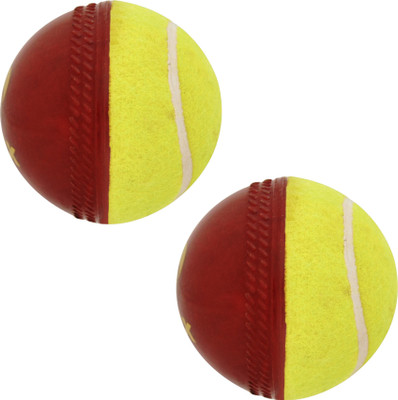 omtex Swing Cricket Leather Ball(Standard, Pack of 2, Red)
