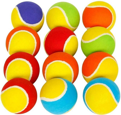 Quick p QPI-CTB12 Cricket Tennis Ball(Standard, Pack of 12, Multicolor)