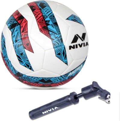 NIVIA Astra-32 Football (White) Size - 5 With Ball Pump Football - Size: 5(Pack of 1)