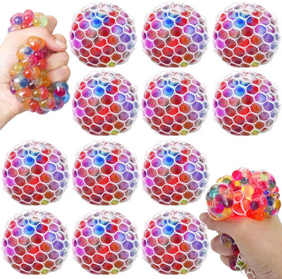 PTCMart Hand Therapy Squeeze Ball Stress Relief Grip Exerciser Reaction Ball(Standard, Pack of 12, Multicolor)