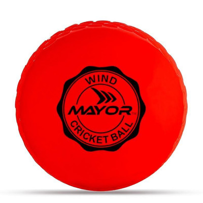 MAYOR Cricket Wind Ball for Indoor & Outdoor Street Cricket Rubber Ball(Standard, Pack of 1, Red)
