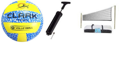 clark yb pu volleyball with nylon net and air pump xc11 Volleyball - Size: 4(Standard, Pack of 1)