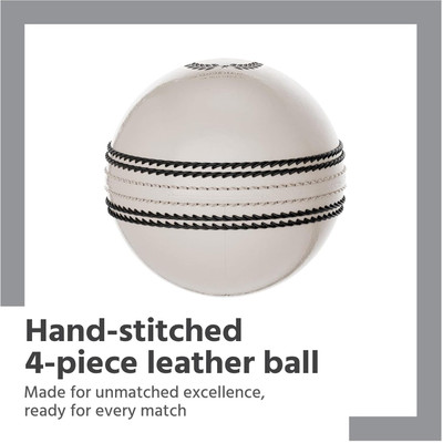 Anmolg Hand-Stitched | Genuine Leather | Premium Lacquer Finish |WHITE Cricket Leather Ball(Standard, Pack of 1, White)