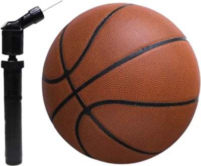 Pro Game Combo of Professional Rubber Moulded with Inflating Needle & 1 Air Pump Basketball - Size: 7(Standard, Pack of 1, Brown)