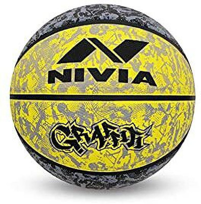 NIVIA Graffiti Rubber Moulded Ball Size-7, Multi Color Basketball - Size: 7(Standard, Pack of 1)