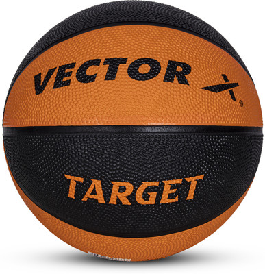 VECTOR X Target Indoor & Outdoor Rubber Moulded Soft Practice Sports Ball Basketball - Size: 6(Kids, Pack of 1, Orange)