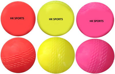 HK Sport & Toys Cricket Wind Ball || Plastic Bat Cricket Synthetic Ball(Standard, Pack of 6, Multicolor)