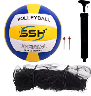 SHORYA SSH VOLLEYBALL WITH AIR PUMP AND NYLON NET Volleyball - Size: 4(Standard, Pack of 1, Multicolor)