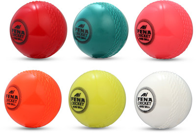 Fena Synthetic Rubber Cricket Wind Ball (Pack of 6) Cricket Synthetic Ball(Standard, Pack of 6, Multicolor)