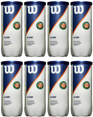 WILSON WRT126400 ROLAND GARROS ALL 8 Can Tennis Ball(Standard, Pack of 24)