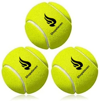Shopeleven Cricket Tennis Balls High Bounce Durable Cricket Tennis Ball for Indoor Outdoor Tennis Ball(Standard, Pack of 3, Green)
