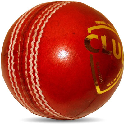 SJ Club Hand Stitched Four-Piece Ball – Ideal , One Day & Test Matches Cricket Leather Ball(Standard, Pack of 1, Red)