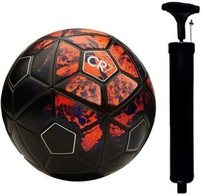 JOJOMART COMBO CR 7 BLACK-RED FOOTBALL WITH AIR PUMP Football - Size: 5(Standard, Pack of 2, Black, Red)