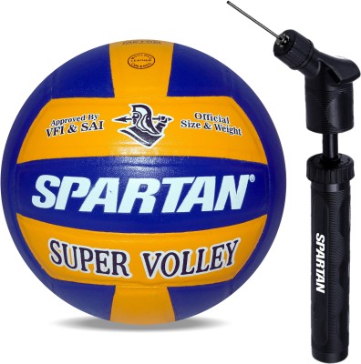 SPARTAN Spirit Super Volleyball with Air Pump(Approved By VFI) Volleyball - Size: 4(Pack of 1)