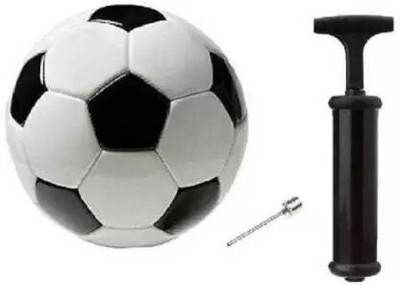 Dinetic BLACK AND WHITE FOOTBALL WITH PUMP AND NIDDLE Football - Size: 5(Standard, Pack of 2, Multicolor)