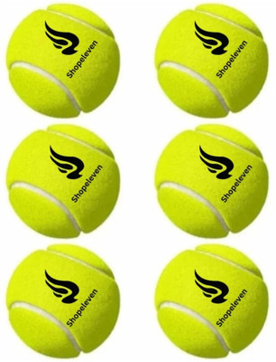 Shopeleven Rubber Cricket Tennis Ball Light Weight Tennis Practice Ball Cricket Tennis Ball(Standard, Pack of 6, Green)