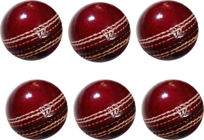 HHS SPORTS Cricket Leather Ball Red 4 Piece F Cricket Leather Ball(Standard, Pack of 6)