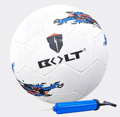BOLT Thunder White Football with Pump (Ball+Pump) Football - Size: 5(Standard, Pack of 2)