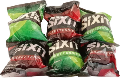S R Enterprises ILHX -SiXiT Combo Tennis Ball Pack - 3 Heavy Red + 3 Lite Green Cricket Tennis Ball(Standard, Pack of 6)
