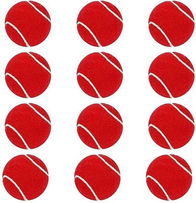 Radharani EnterPrises Heavy Weight Premium Quality Cricket Tennis Ball Cricket Tennis Ball(Standard, Pack of 12, Red)