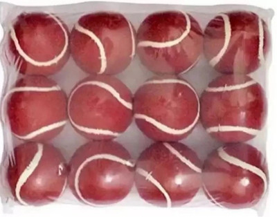 gamers hub Red Tennis ball pack of 12 for beginners Cricket Tennis Ball(Standard, Pack of 12, Red)