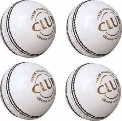 CGATE r3 Cricket Leather Ball(Standard, Pack of 4, White)