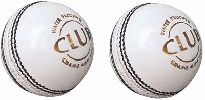 gamers hub club white ball 2pcs/part Cricket Leather Ball(Standard, Pack of 2)