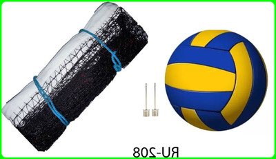 zxxxt New_Classic Volleyball With 2 Needle and Net Nylon DP-208 Volleyball - Size: 4(Standard, Pack of 2, Blue, Yellow)