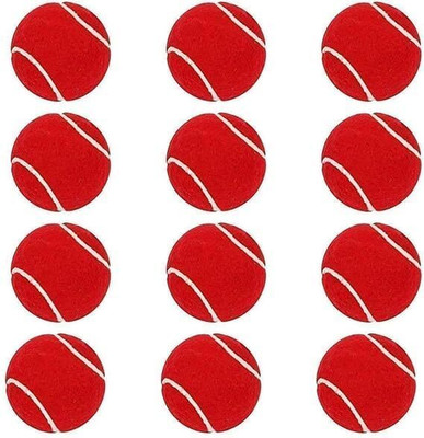 Divya group red ball Cricket Tennis Ball(Standard, Pack of 12, Red)