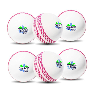 Jaspo T-20 Plus Practice Ball/Wind for - Indoor & Outdoor Street & Beach Cricket Synthetic Ball(Standard, Pack of 6, White)