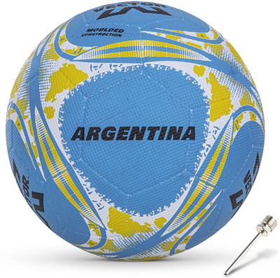 VECTOR X Argentina Country Colour 32 Panel Rubber Moulded Outdoor Training Match Practice Football - Size: 5(Standard, Pack of 1, Blue)