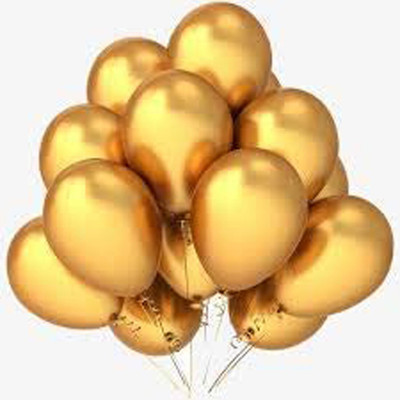 Tejal Trader Solid Metallic HD Toy Balloons Golden Balloon(Gold, Pack of 50)