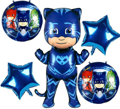 Choice Corner Printed Happy Birthday Pj Mask Kids Birthday Theme Party Decoration Foil Balloons Balloon(Blue, Pack of 5)