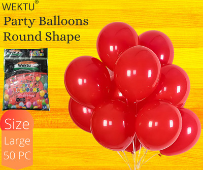 WEKTU Solid Red50PC037 Balloon(Red, Pack of 50)