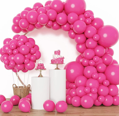 PARTY BREEZE Solid Pink Balloons For Birthday Anniversary Party Baby Shower Wedding Decorations Balloon(Multicolor, Pack of 30)