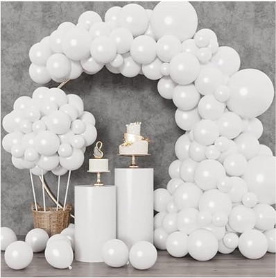 Event Vibe Solid RTEP.WHTBLN.50PCS Balloon(White, Pack of 50)