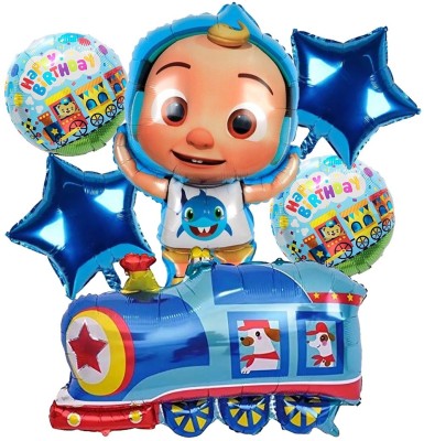 PopTheParty Printed Train Theme Birthday Party Decorations Combo Kit for Boys, Kids, Girls Balloon(Multicolor, Pack of 6)